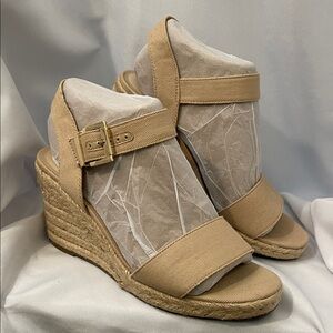 Beige Wedge Rope Sandals
